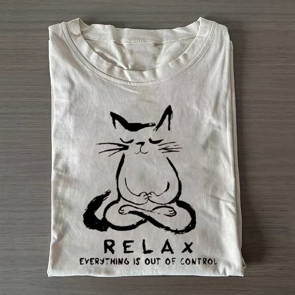 Zen Meditate Cat Chill Funny Meme T-shirt