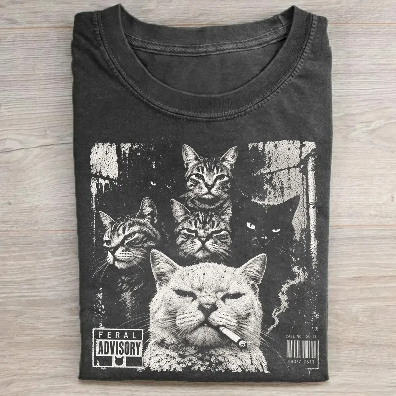 Smoking Gangster Cat T-shirt