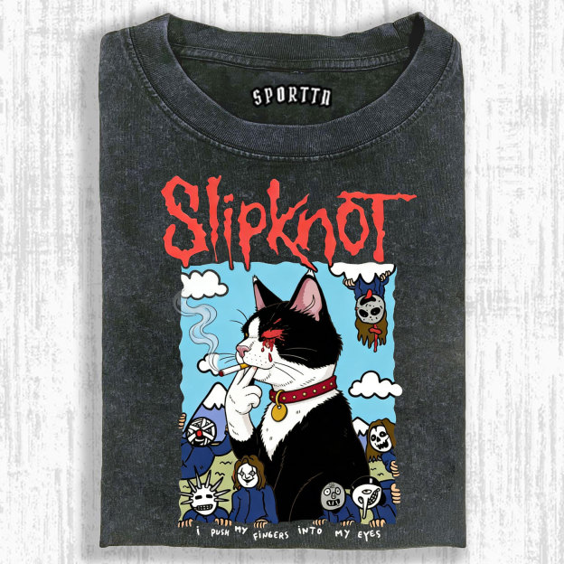 Slipknot Funny Smoking Cat T-shirt