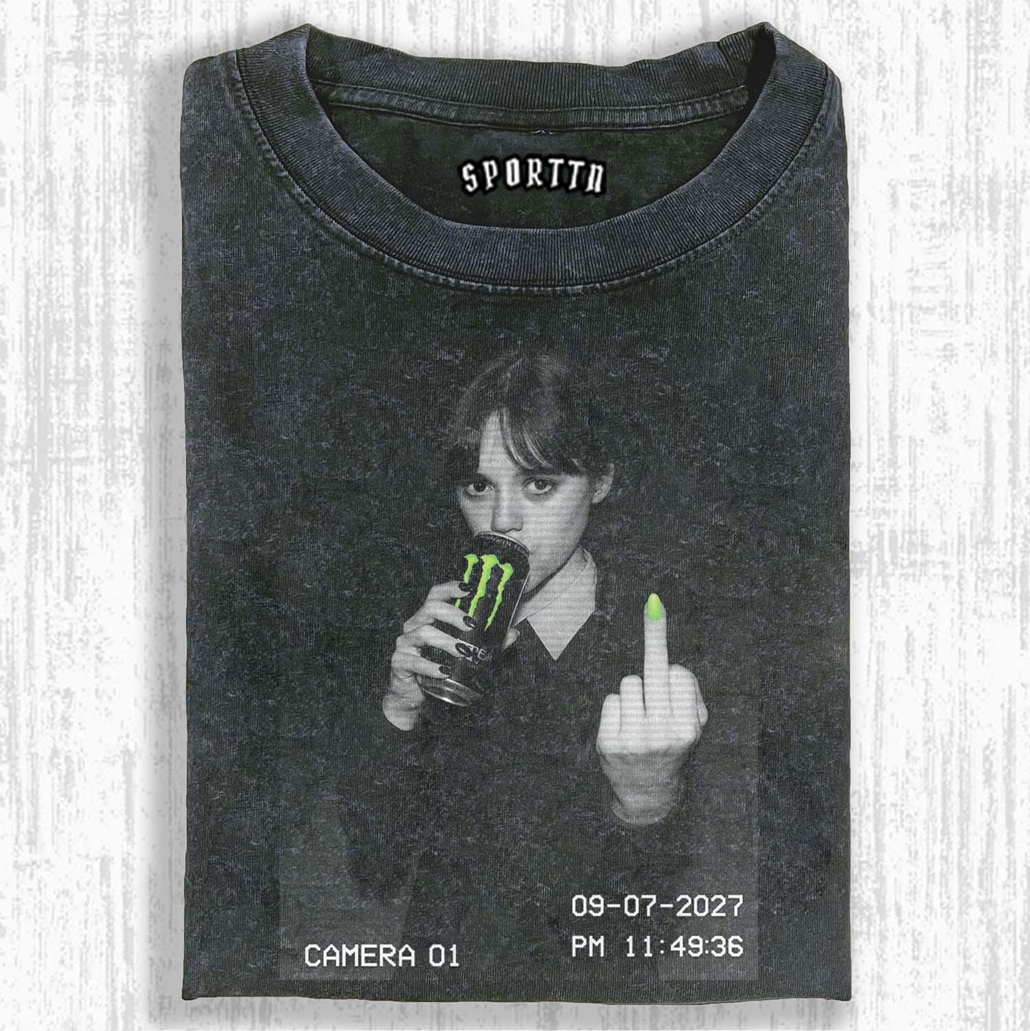 WEDNESDAY S2 ADDAMS THEMED T-SHIRT-LASPORTN