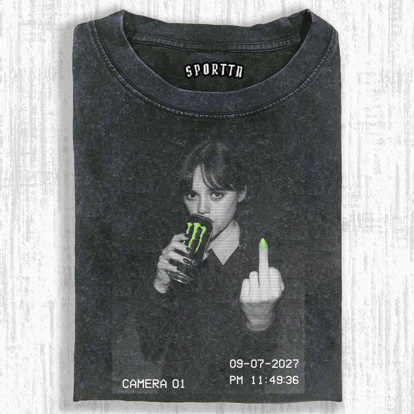 WEDNESDAY S2 ADDAMS THEMED T-SHIRT-LASPORTN