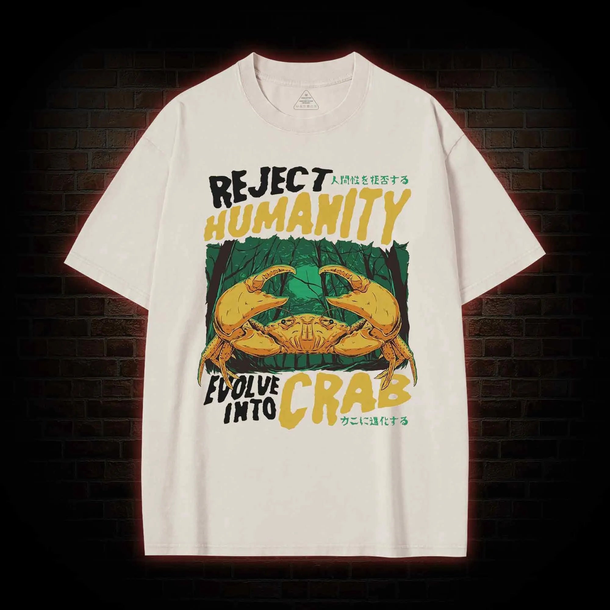 REJECT HUMANITY CRAB WASHED T-SHIRT-LASPORTN