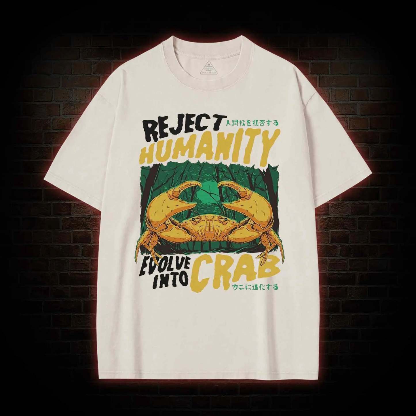 REJECT HUMANITY CRAB WASHED T-SHIRT-LASPORTN