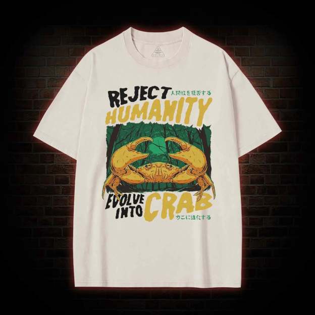 REJECT HUMANITY CRAB WASHED T-SHIRT-LASPORTN