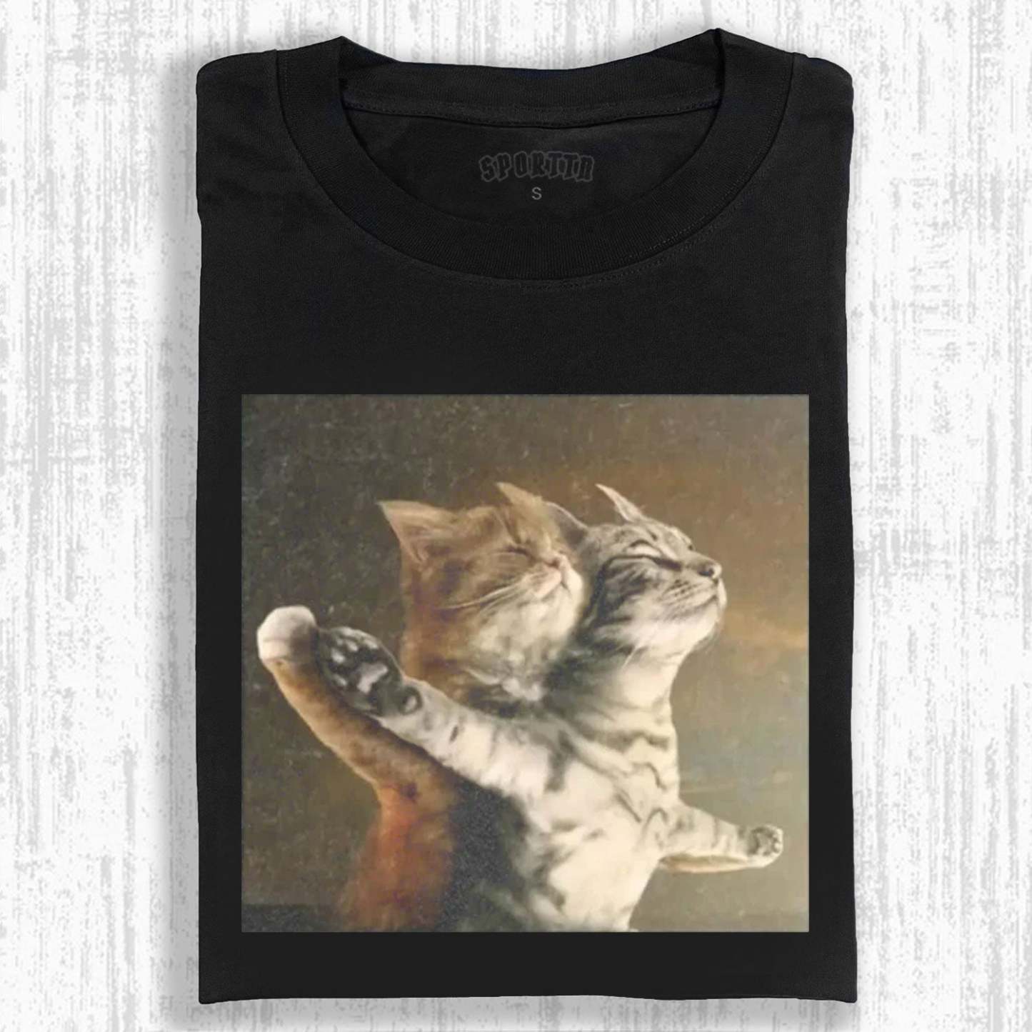 TITANIC CLASSIC BOW EMBRACE THEMED CAT T-SHIRT-LASPORTN