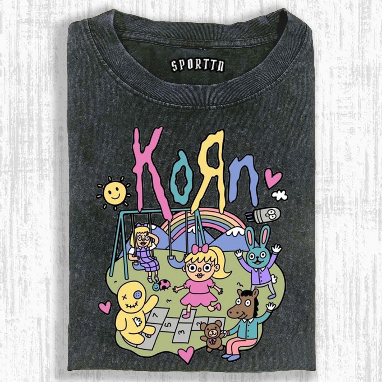 MUSIC KORN VINTAGE WASHED TEE-LASPORTN