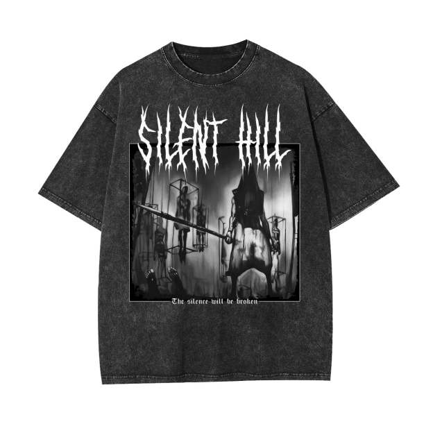 SILENT HILL HORROR WASHED T-SHIRT-LASPORTN