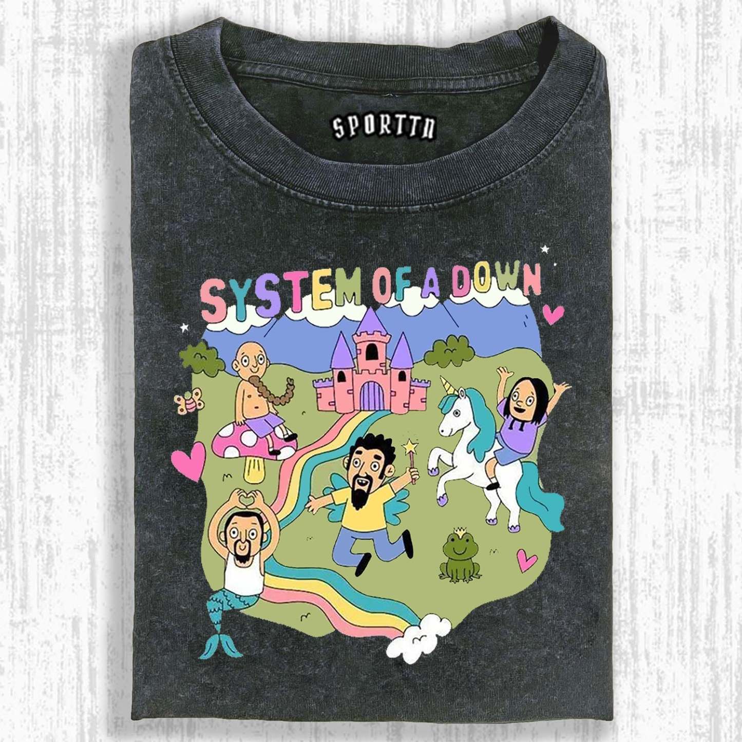 MUSIC SYSTEM OF A DOWN VINTAGE WASHED TEE-LASPORTN