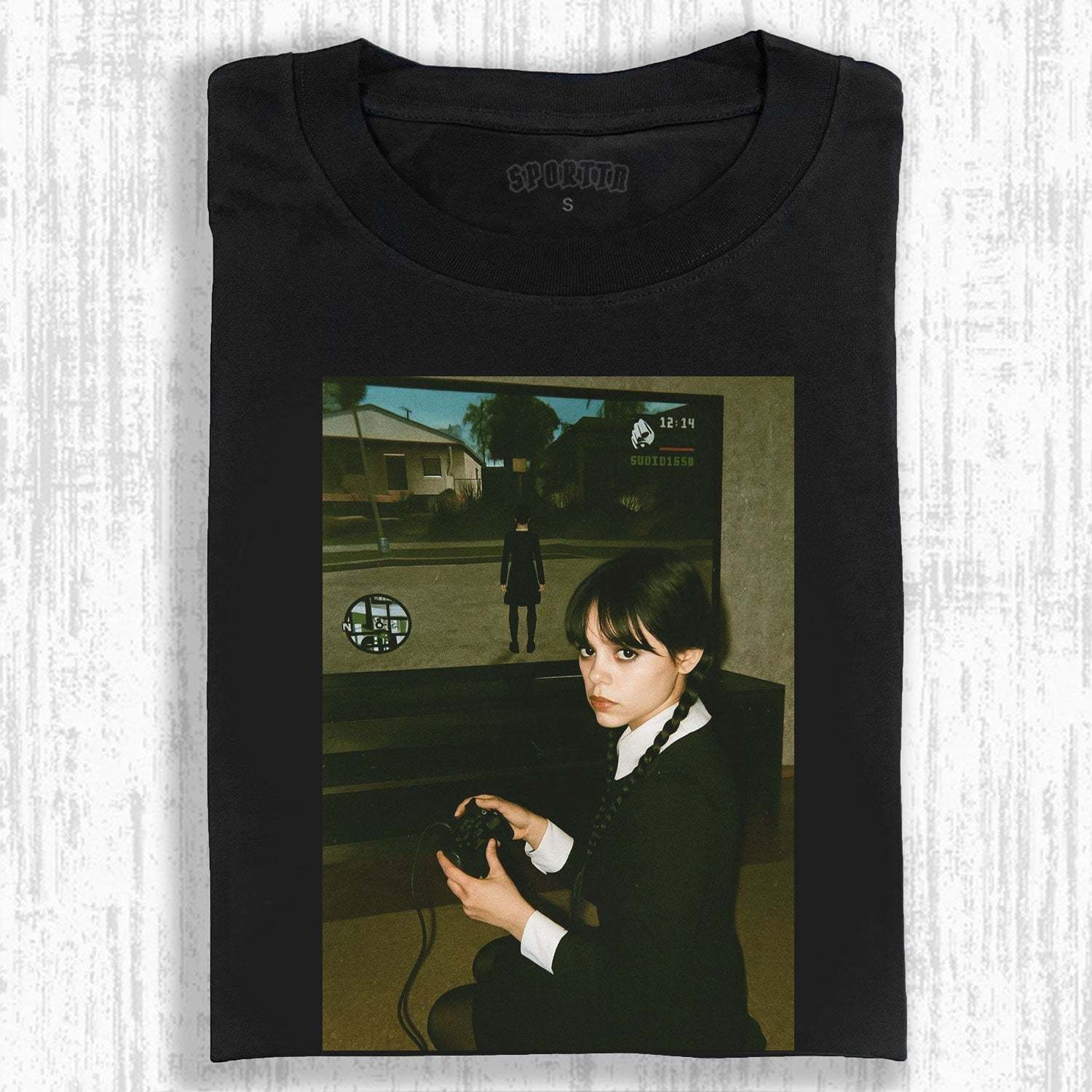 WEDNESDAY S2 GAME - THEMED VINTAGE T-SHIRT-LASPORTN