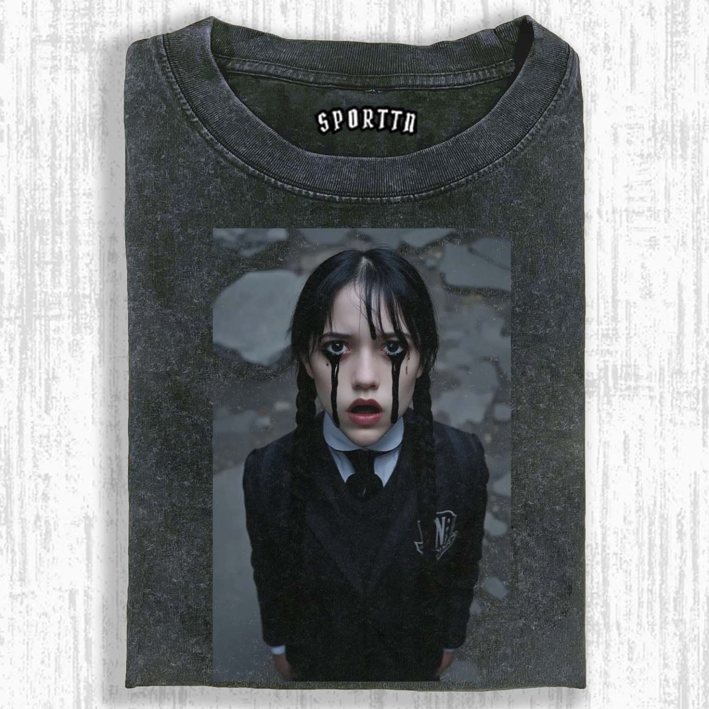 WEDNESDAY S2 ADDAMS THEMED T - SHIRT-LASPORTN