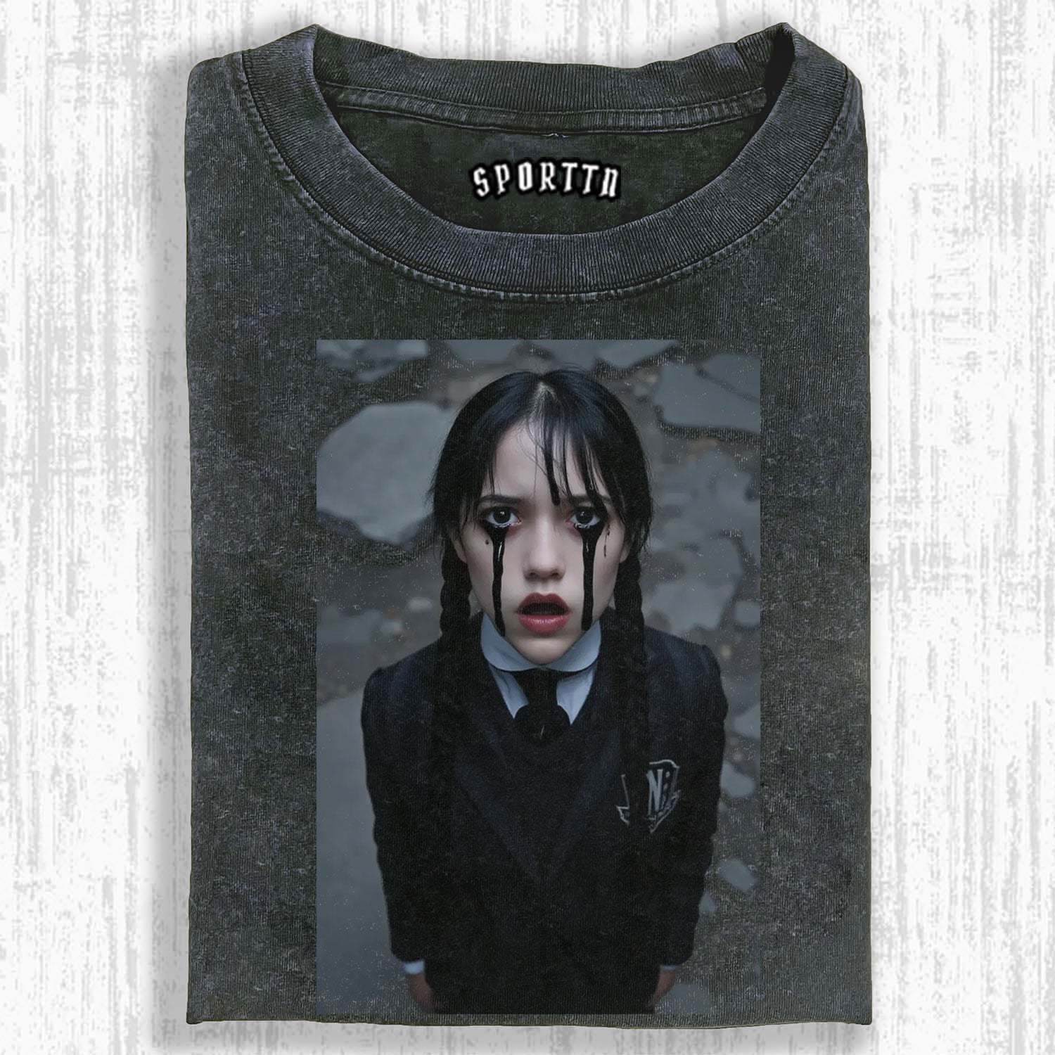 WEDNESDAY S2 ADDAMS THEMED T - SHIRT-LASPORTN