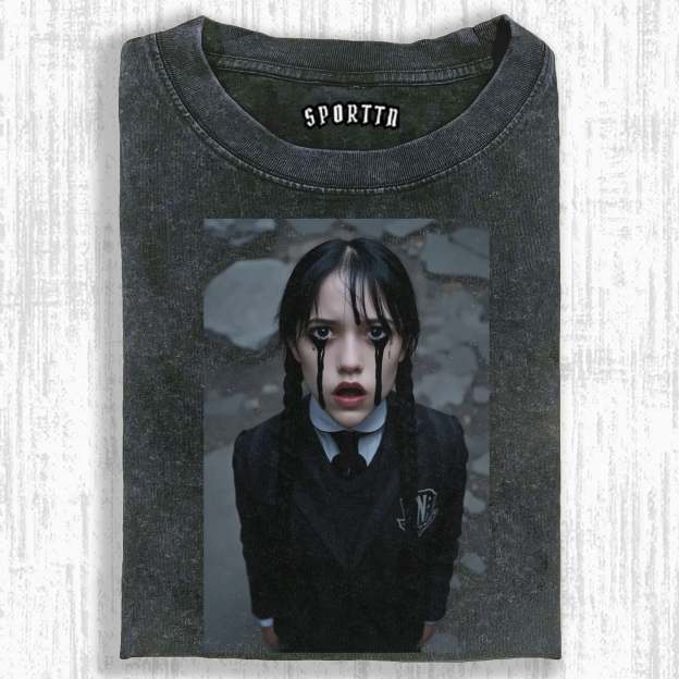WEDNESDAY S2 ADDAMS THEMED T - SHIRT-LASPORTN