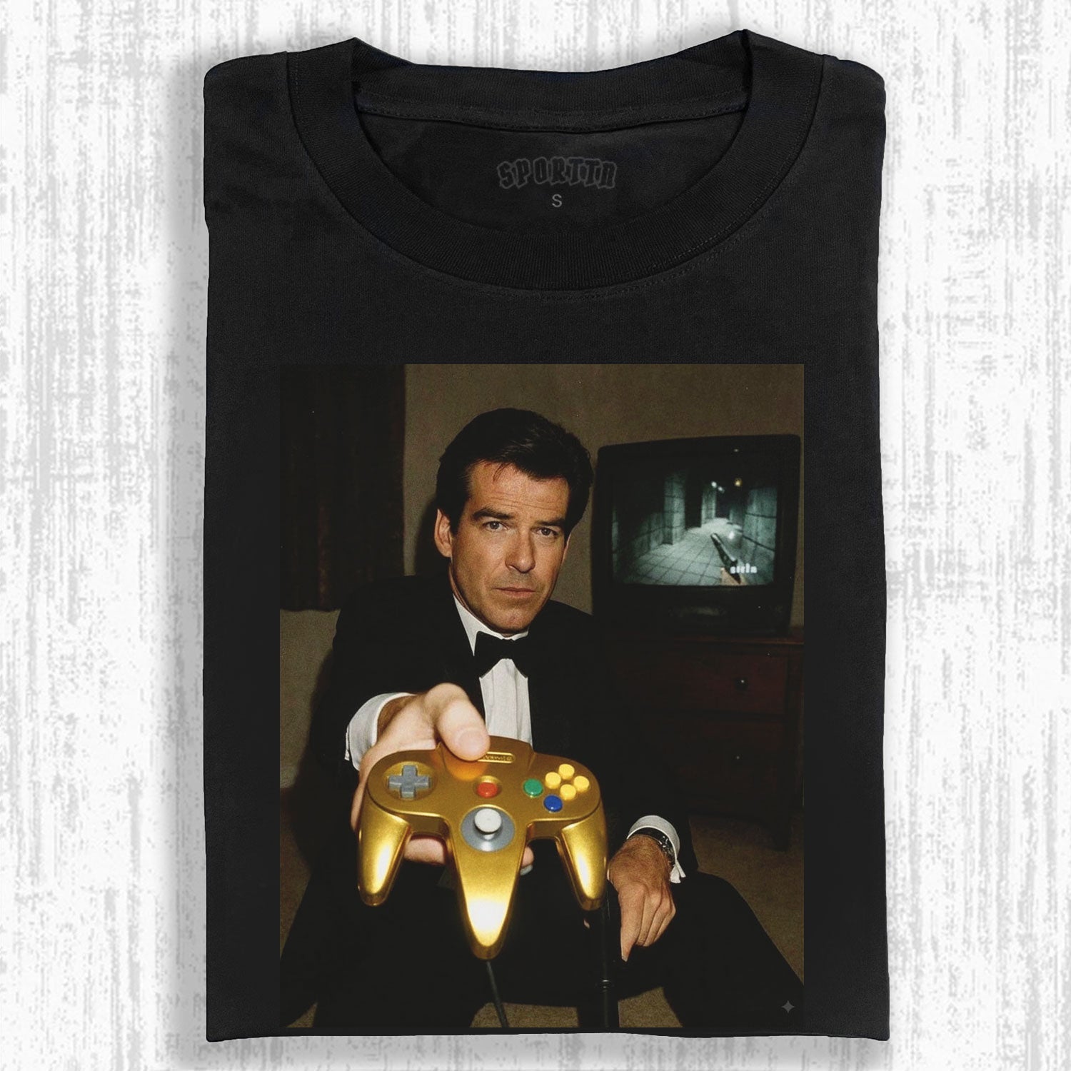 GOLD N64 JAMES BOND 'YOUR TURN' FUNNY T-SHIRT V2-LASPORTN
