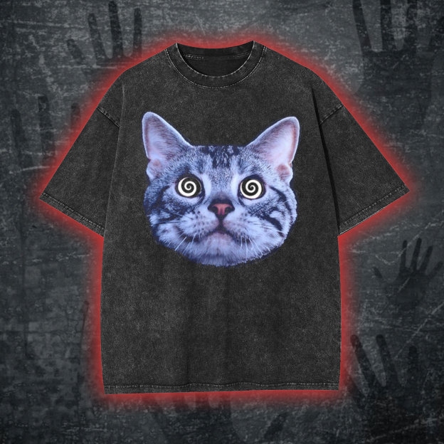 Cat Vintage Washed T-Shirt/Sweatshirt/Hoodie-LASPORTN