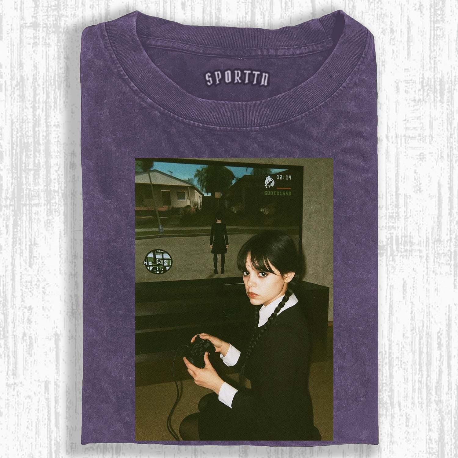WEDNESDAY S2 GAME - THEMED VINTAGE T-SHIRT-LASPORTN