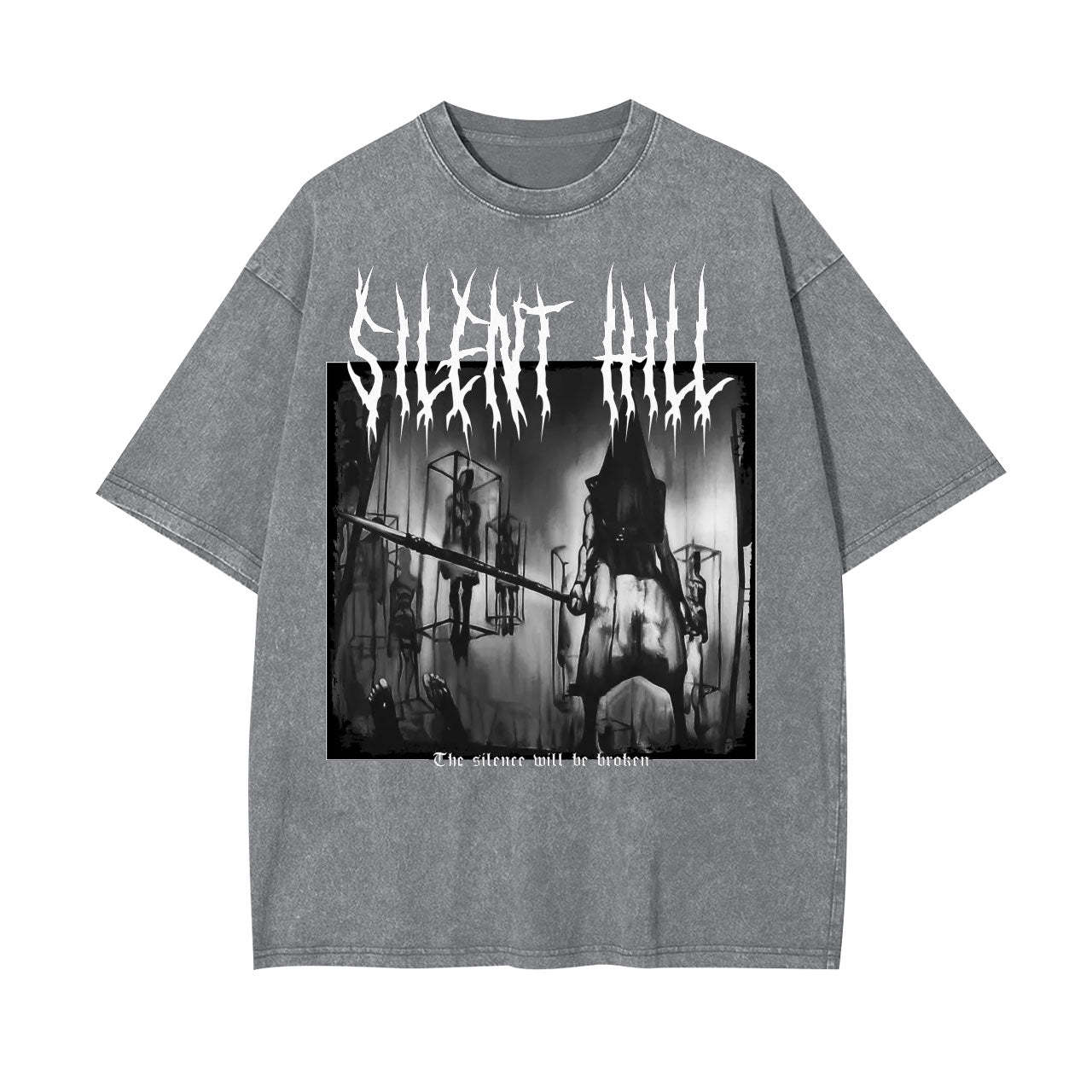 SILENT HILL HORROR WASHED T-SHIRT-LASPORTN