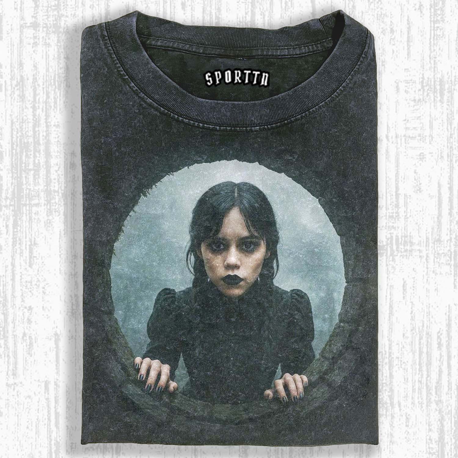 WEDNESDAY S2 ADDAMS THEMED T-SHIRT-LASPORTN