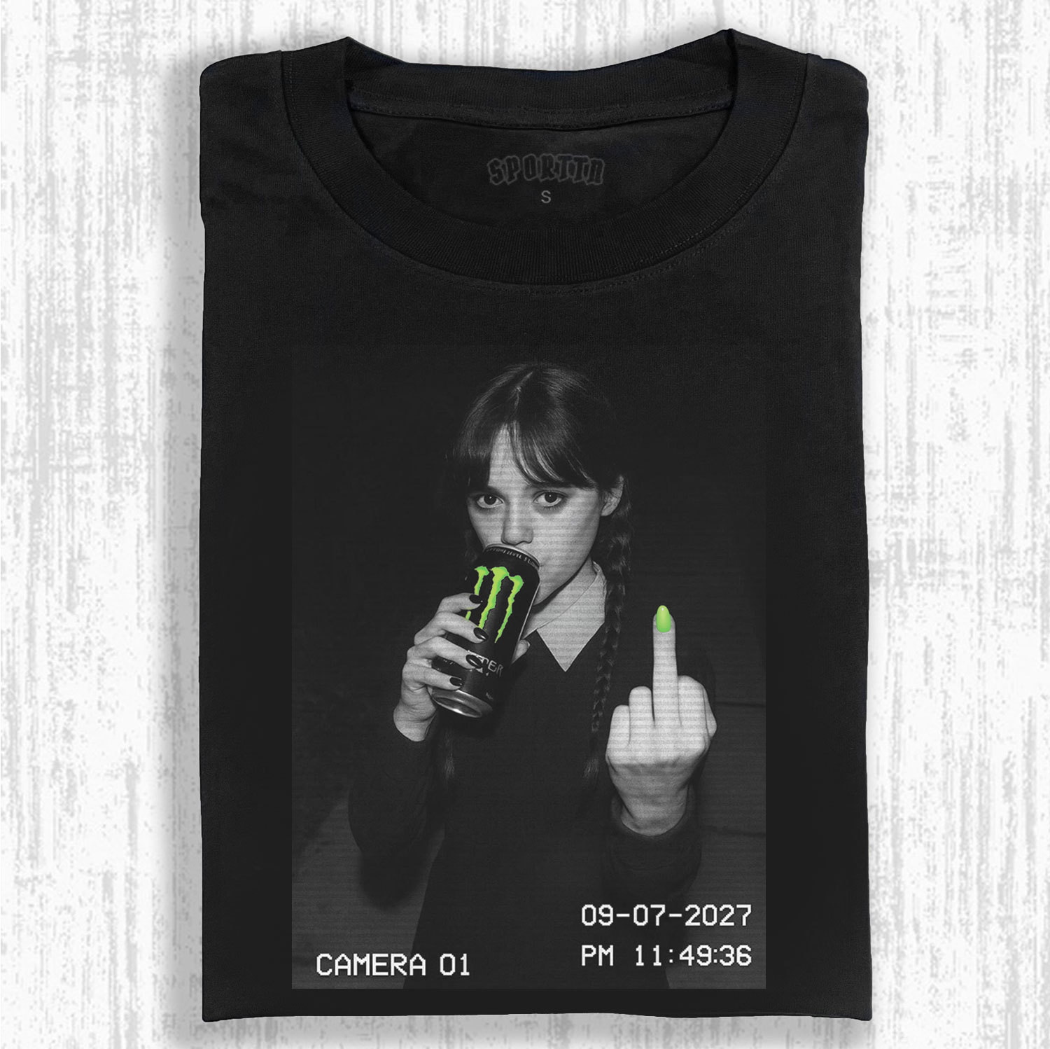 WEDNESDAY S2 ADDAMS THEMED T-SHIRT-LASPORTN