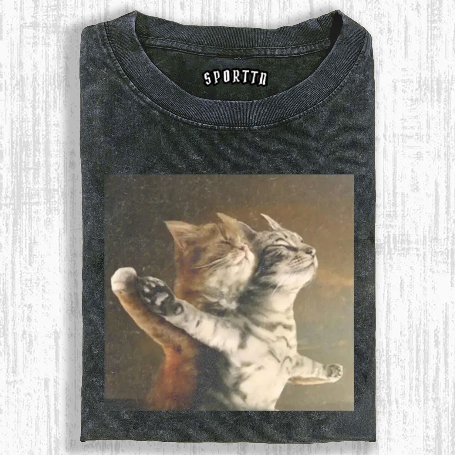 TITANIC CLASSIC BOW EMBRACE THEMED CAT T-SHIRT-LASPORTN