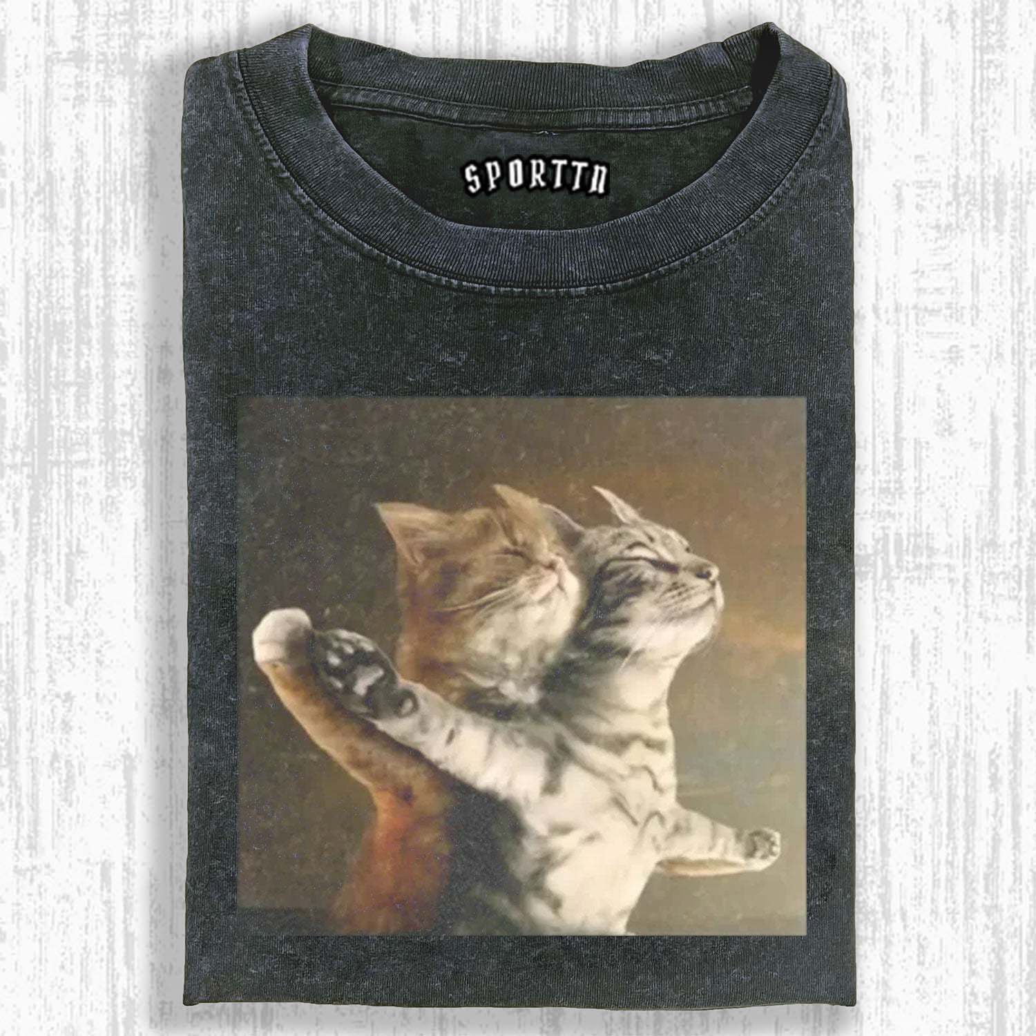 TITANIC CLASSIC BOW EMBRACE THEMED CAT T-SHIRT-LASPORTN