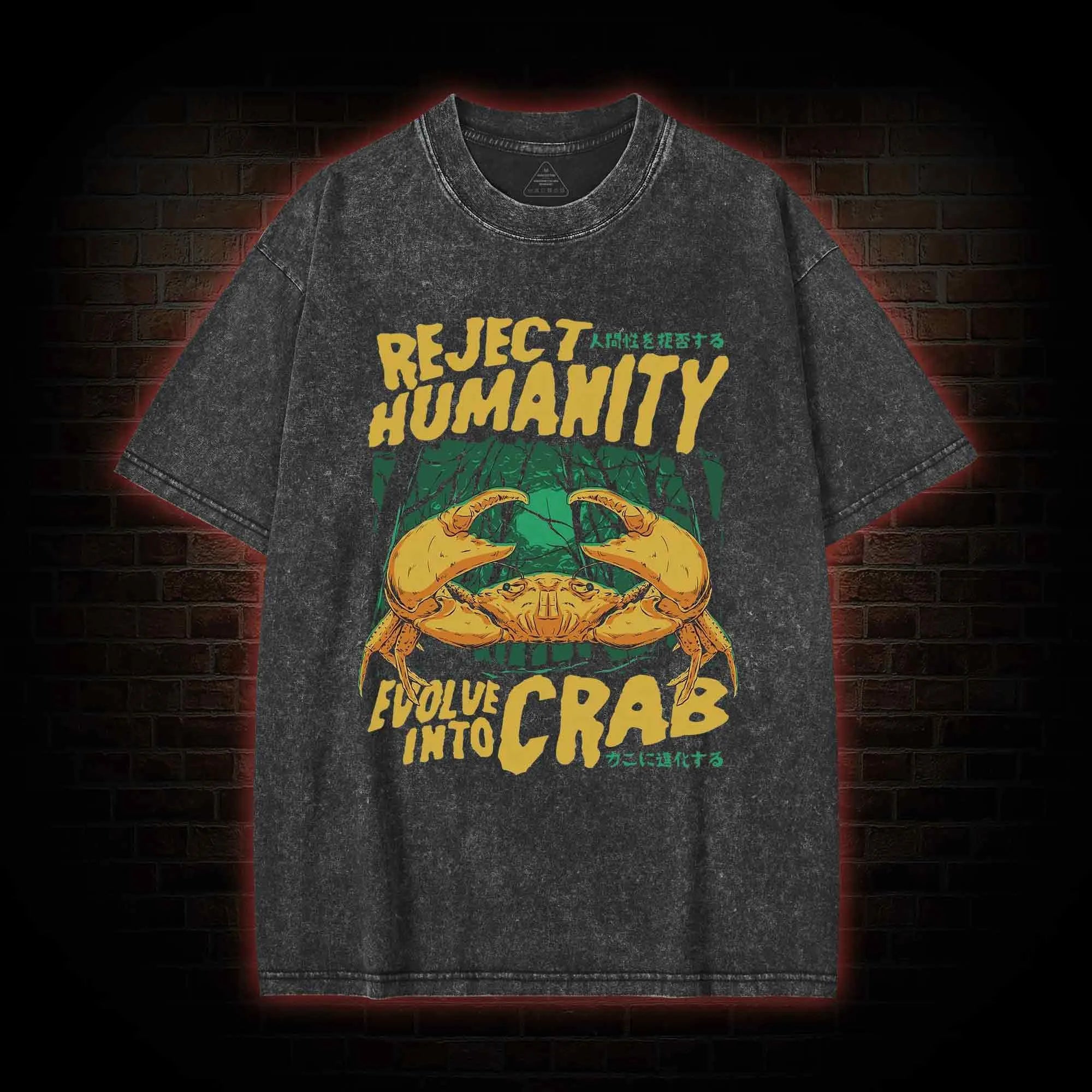 REJECT HUMANITY CRAB WASHED T-SHIRT-LASPORTN