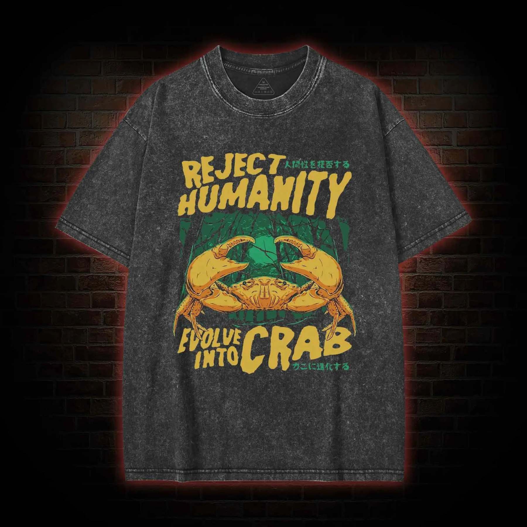REJECT HUMANITY CRAB WASHED T-SHIRT-LASPORTN