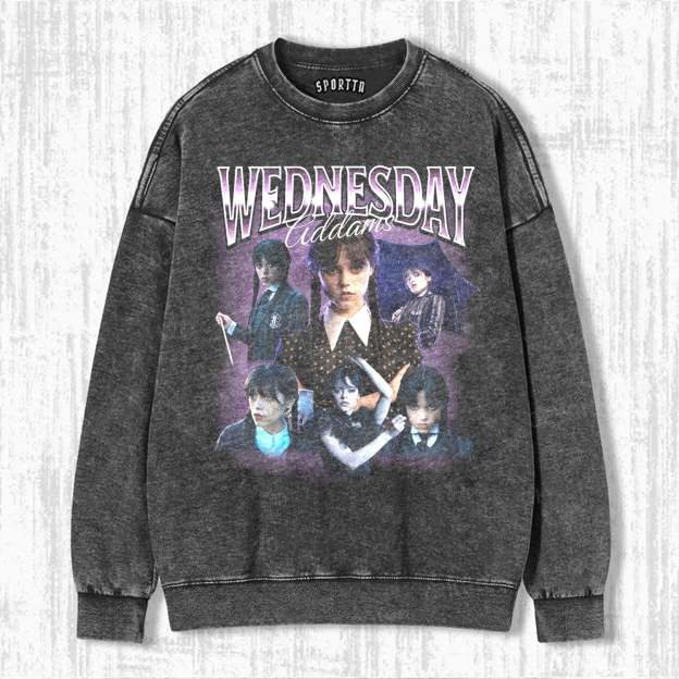 "WEDNESDAY S2 ADDAMS" THEMED V10 T-SHIRT-LASPORTN