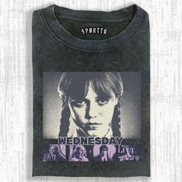 "WEDNESDAY S2 ADDAMS" THEMED V12 T-SHIRT-LASPORTN