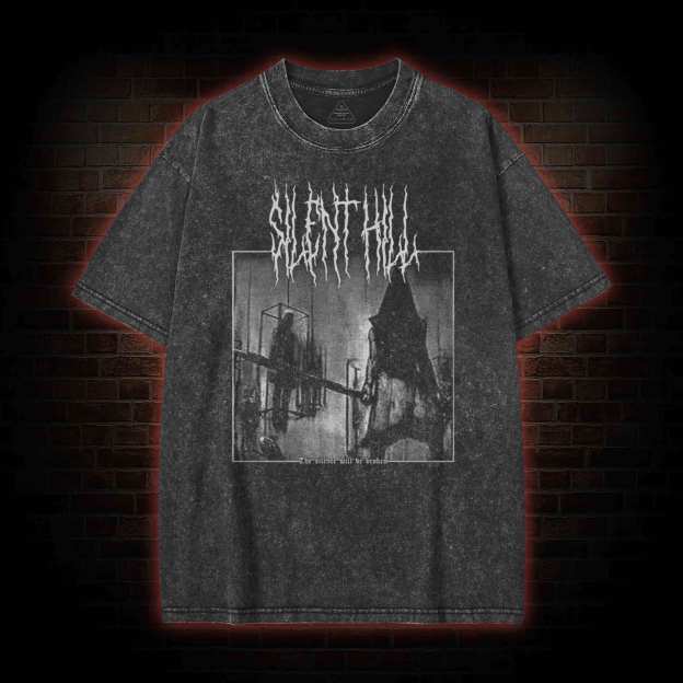 SILENT HILL HORROR WASHED T-SHIRT-LASPORTN