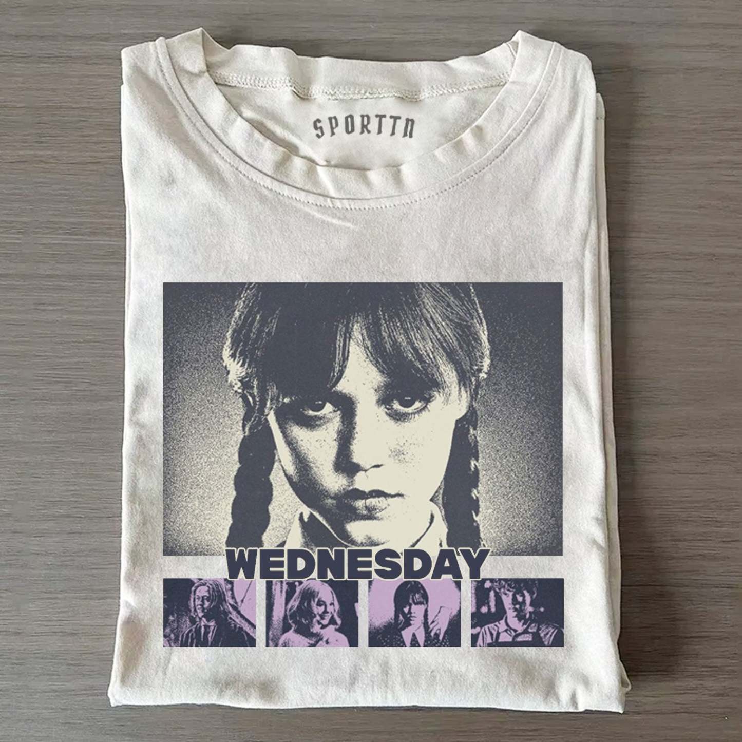 "WEDNESDAY S2 ADDAMS" THEMED V12 T-SHIRT-LASPORTN