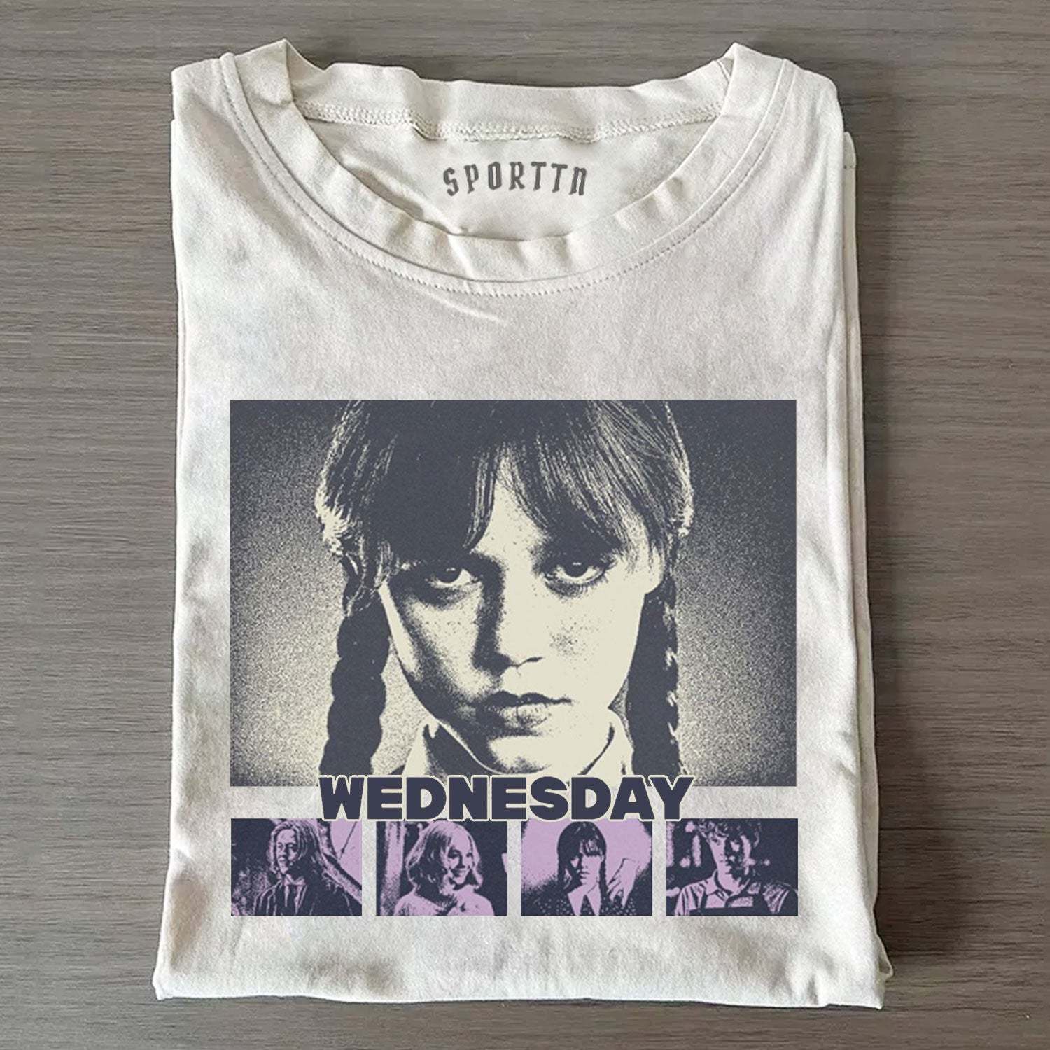 "WEDNESDAY S2 ADDAMS" THEMED V12 T-SHIRT-LASPORTN