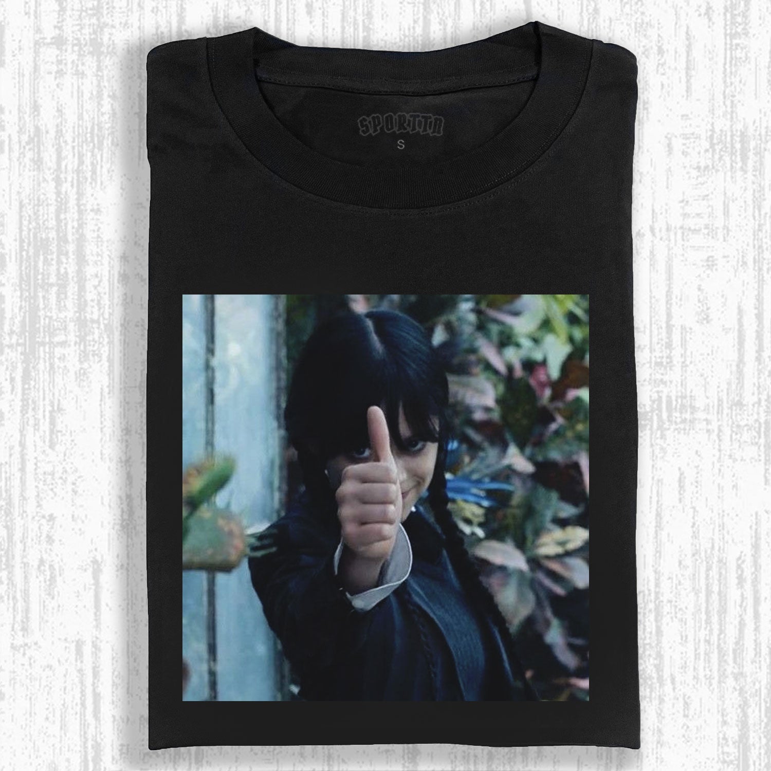 "WEDNESDAY S2 ADDAMS" THEMED V8 T-SHIRT-LASPORTN