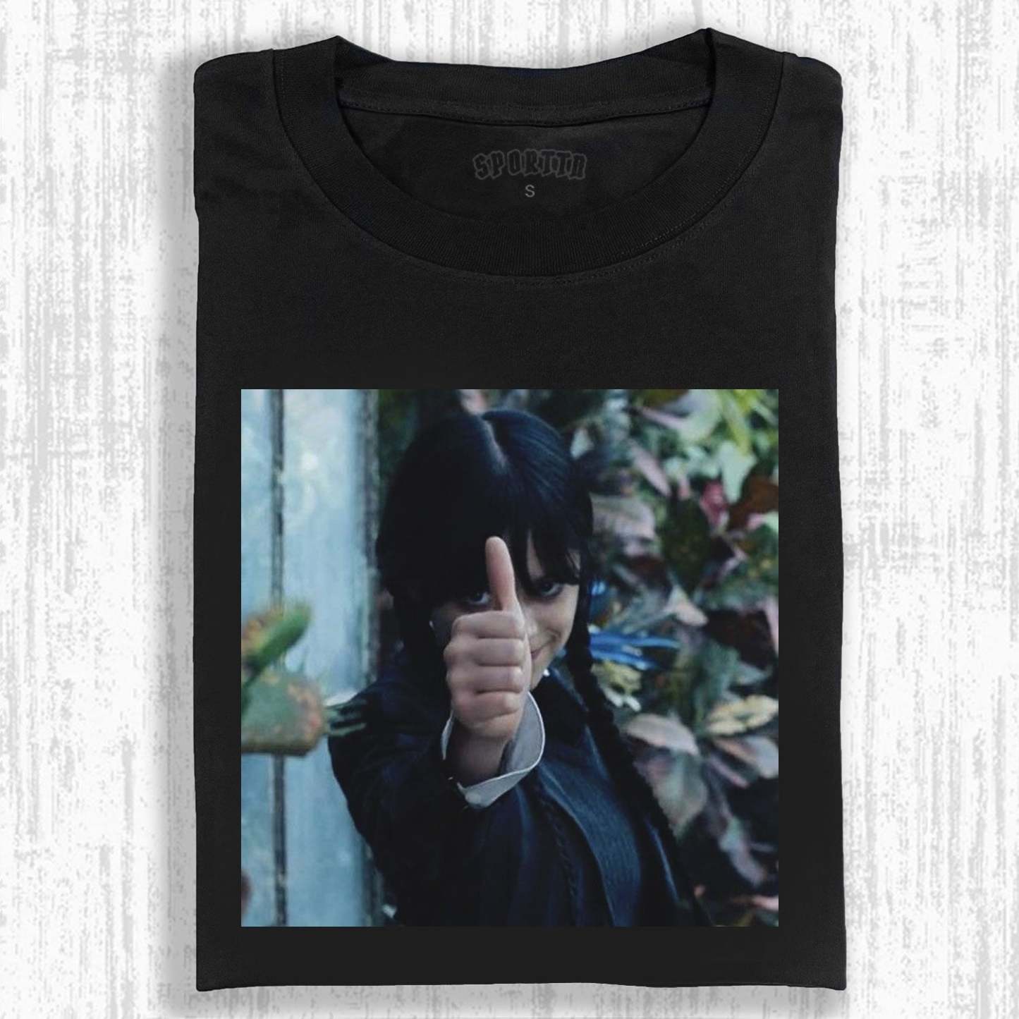 "WEDNESDAY S2 ADDAMS" THEMED V8 T-SHIRT-LASPORTN