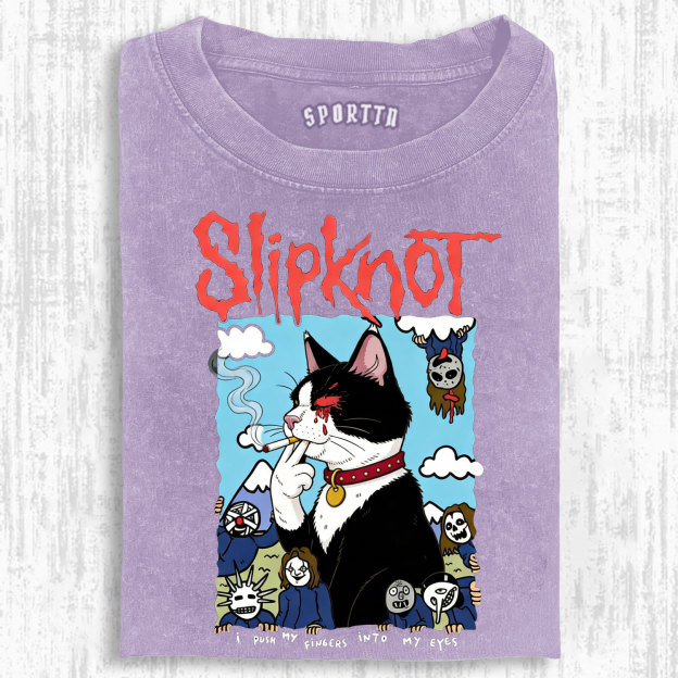 Slipknot Funny Smoking Cat T-shirt