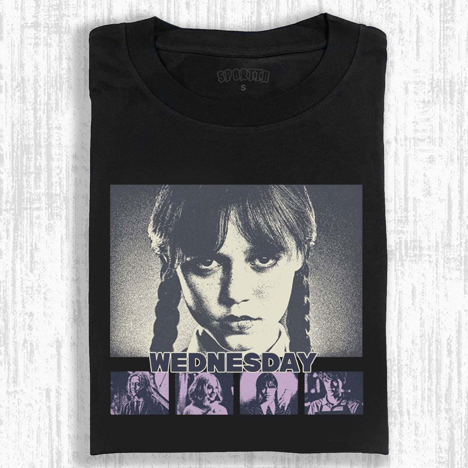 "WEDNESDAY S2 ADDAMS" THEMED V12 T-SHIRT-LASPORTN