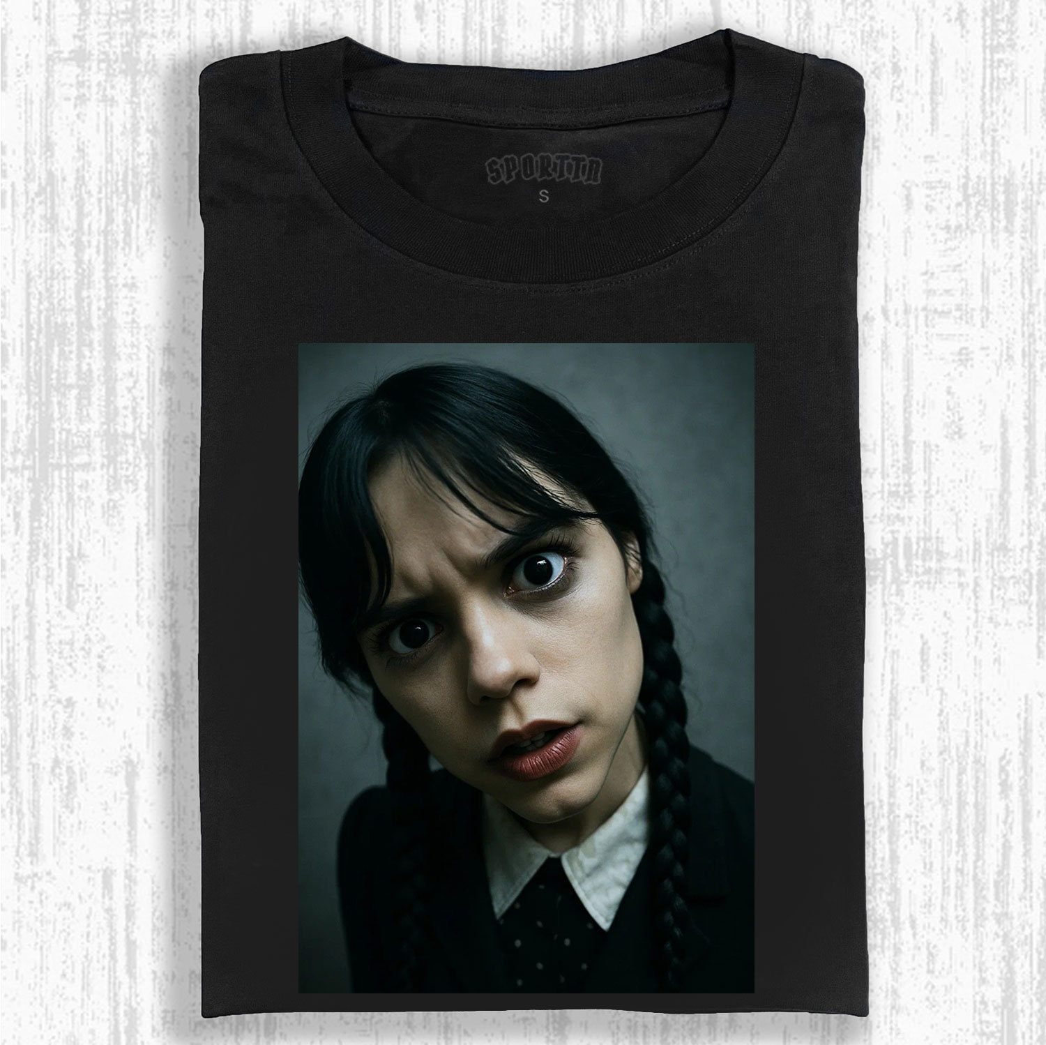 WEDNESDAY S2 ADDAMS THEMED T-SHIRT-LASPORTN