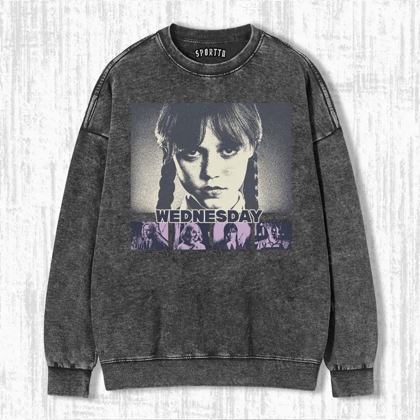 "WEDNESDAY S2 ADDAMS" THEMED V12 T-SHIRT-LASPORTN