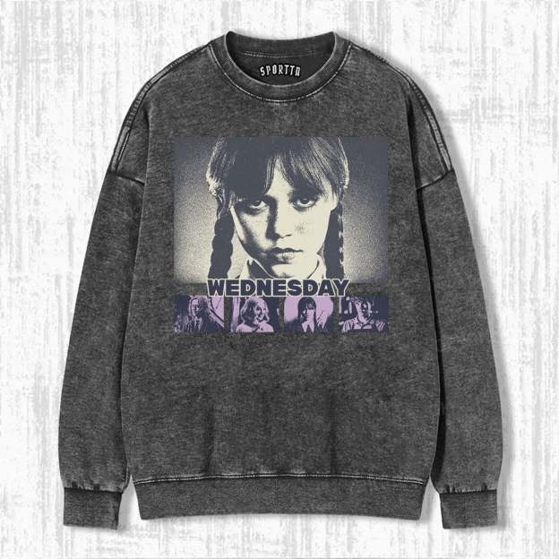 "WEDNESDAY S2 ADDAMS" THEMED V12 T-SHIRT-LASPORTN