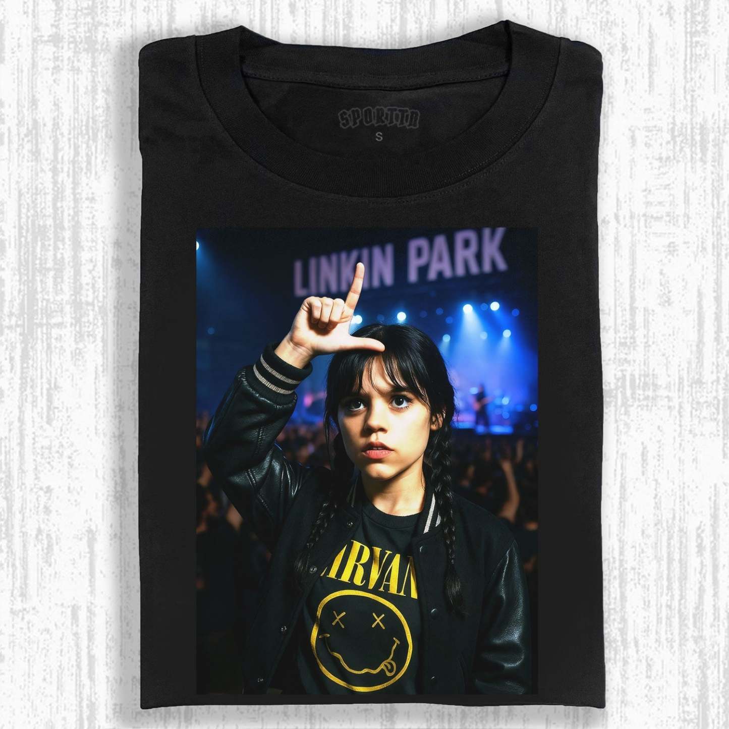 WEDNESDAY S2 ADDAMS THEMED T-SHIRT-LASPORTN