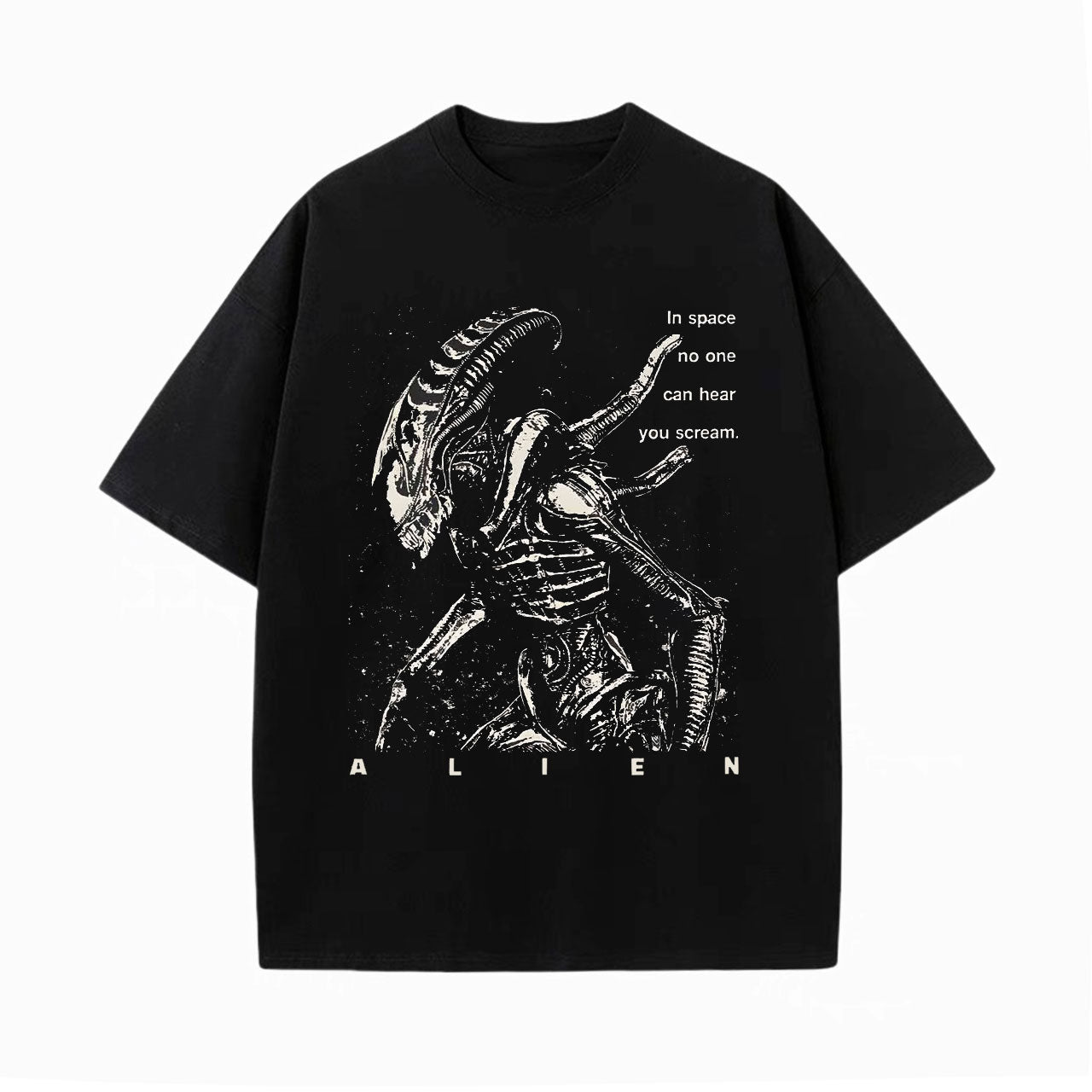 NO ONE CAN HEAR YOU SCREAM WASHED T-SHIRT-LASPORTN