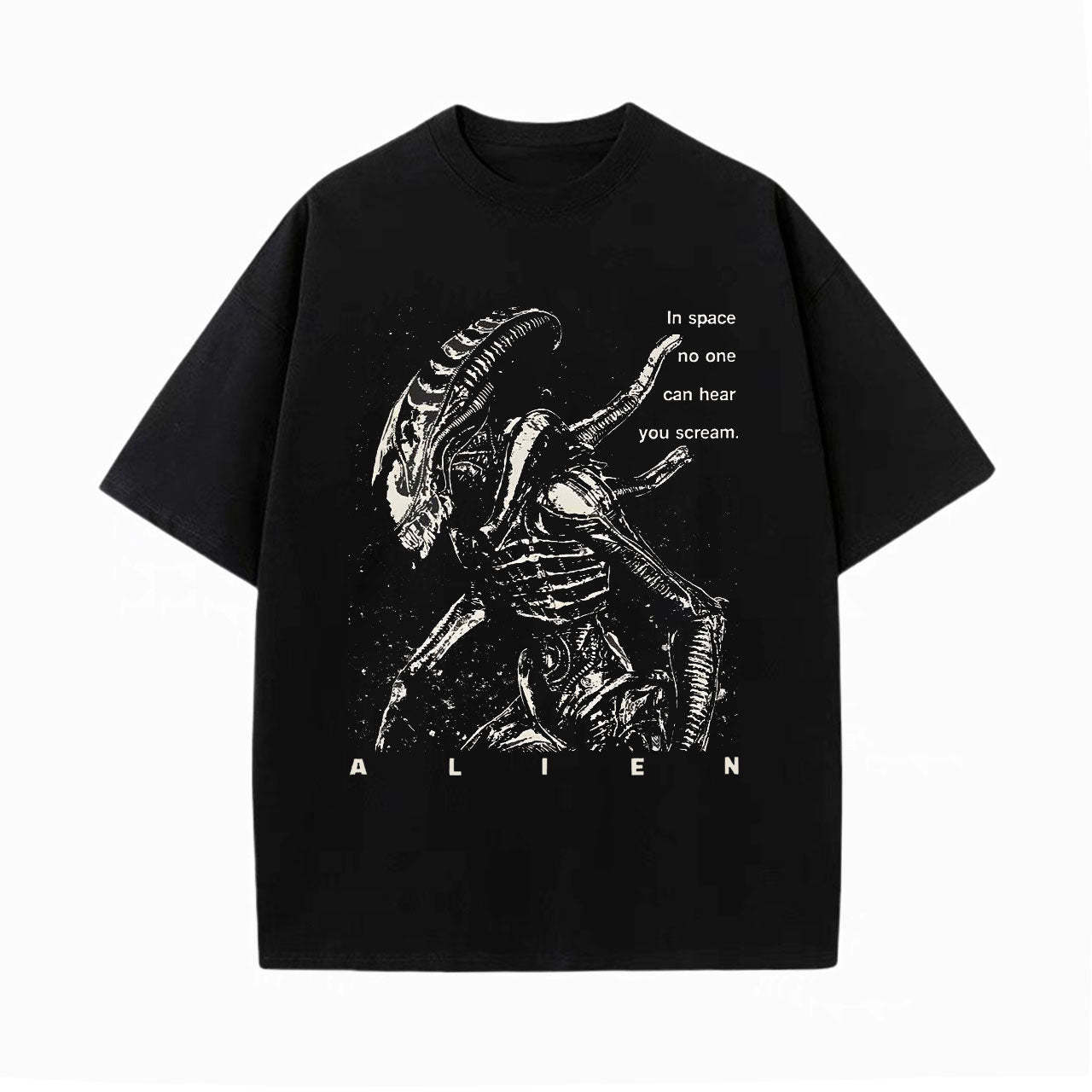 NO ONE CAN HEAR YOU SCREAM WASHED T-SHIRT-LASPORTN