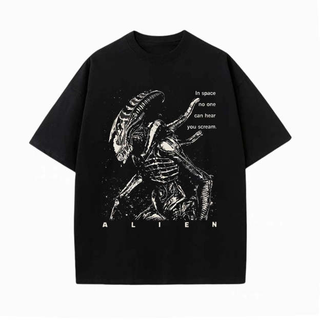 NO ONE CAN HEAR YOU SCREAM WASHED T-SHIRT-LASPORTN