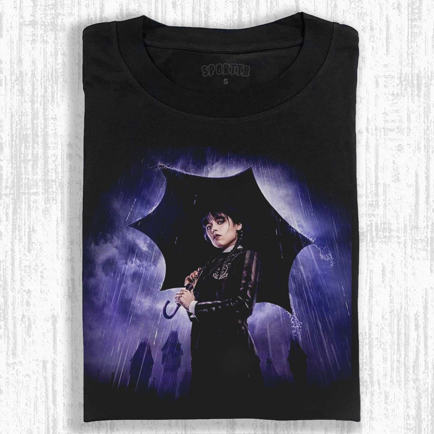 WEDNESDAY S2 ADDAMS THEMED T-SHIRT-LASPORTN