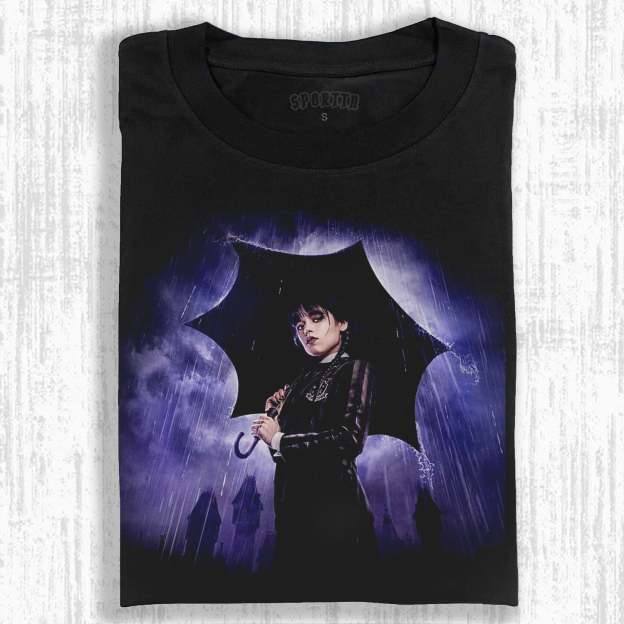 WEDNESDAY S2 ADDAMS THEMED T-SHIRT-LASPORTN