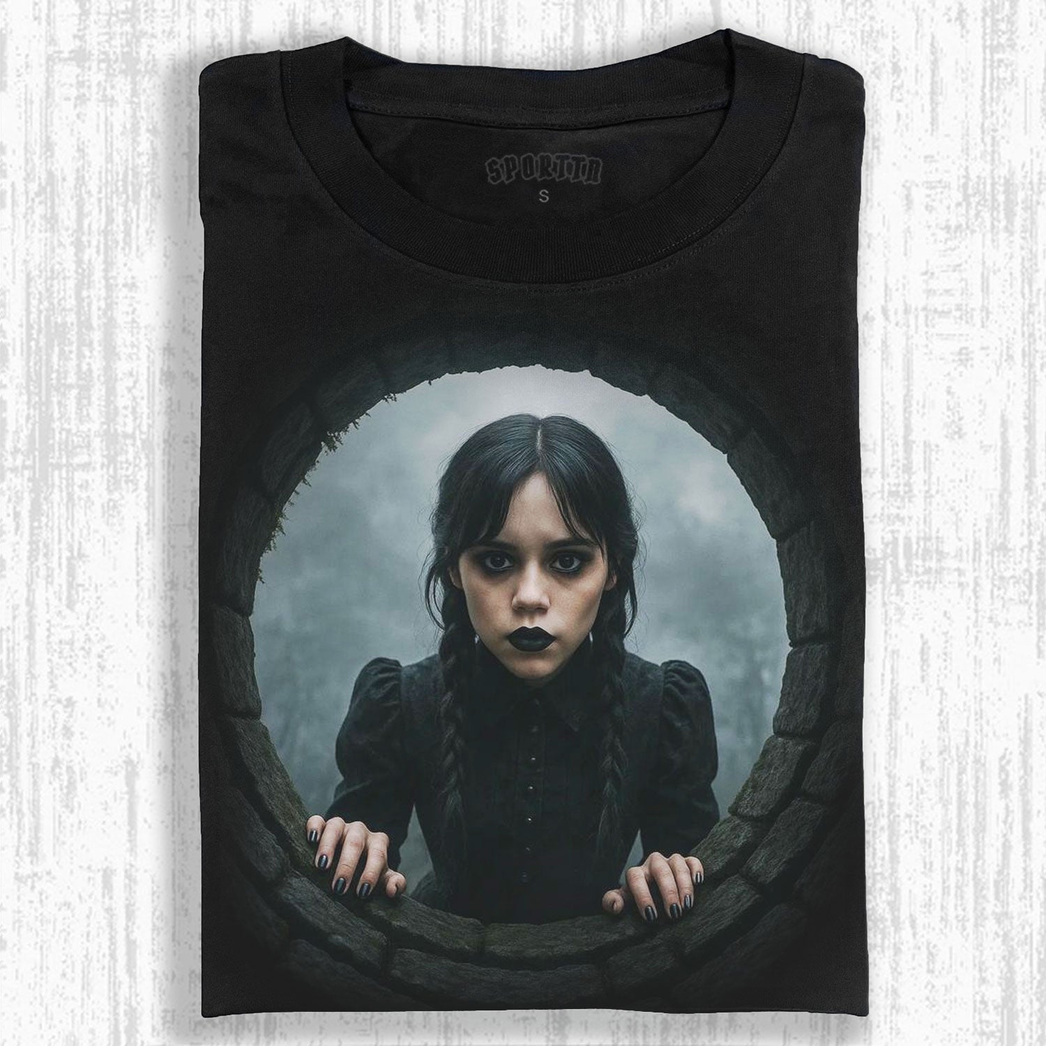 WEDNESDAY S2 ADDAMS THEMED T-SHIRT-LASPORTN