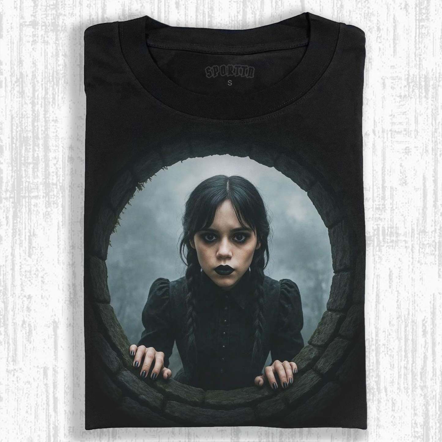WEDNESDAY S2 ADDAMS THEMED T-SHIRT-LASPORTN