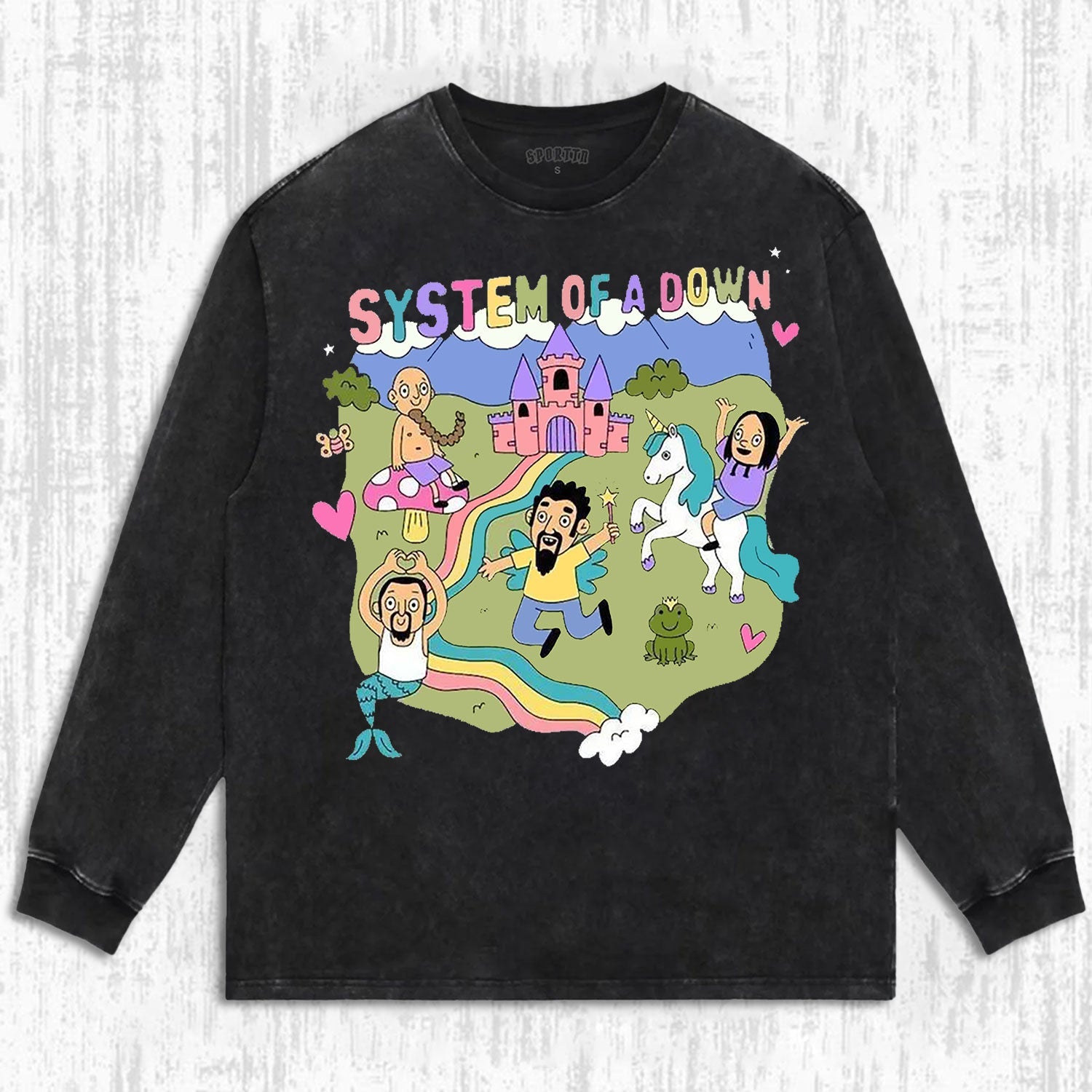 MUSIC SYSTEM OF A DOWN VINTAGE WASHED TEE-LASPORTN