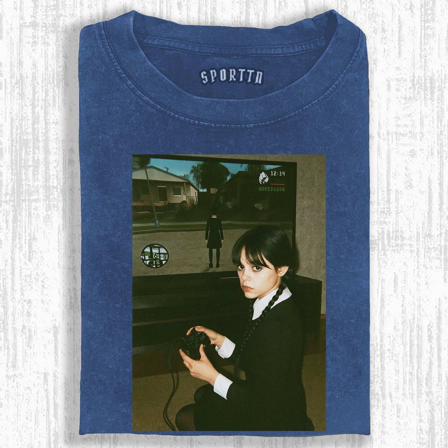 WEDNESDAY S2 GAME - THEMED VINTAGE T-SHIRT-LASPORTN