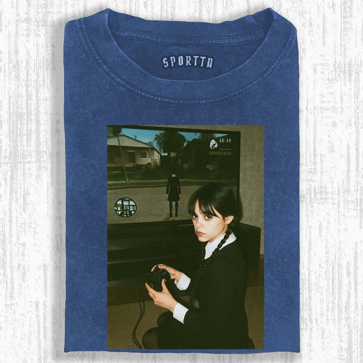 WEDNESDAY S2 GAME - THEMED VINTAGE T-SHIRT-LASPORTN