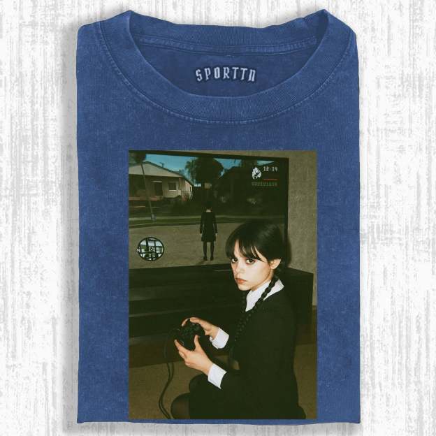 WEDNESDAY S2 GAME - THEMED VINTAGE T-SHIRT-LASPORTN